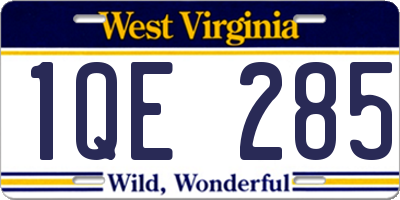 WV license plate 1QE285
