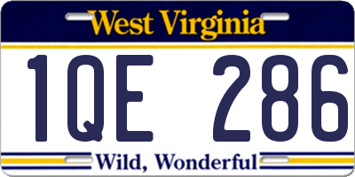 WV license plate 1QE286