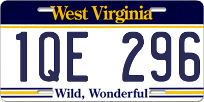 WV license plate 1QE296