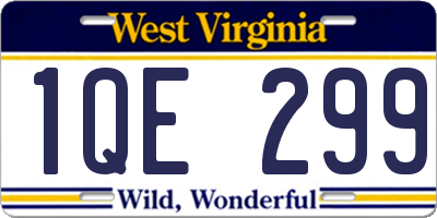 WV license plate 1QE299
