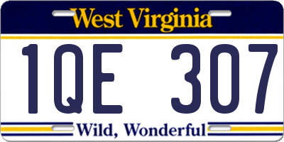 WV license plate 1QE307