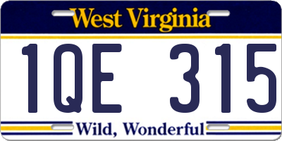 WV license plate 1QE315