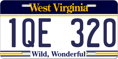 WV license plate 1QE320