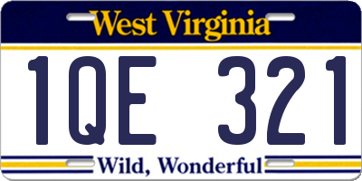 WV license plate 1QE321