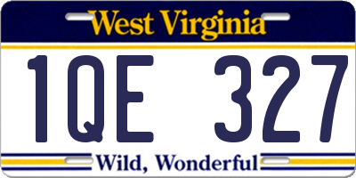 WV license plate 1QE327