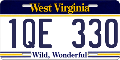 WV license plate 1QE330