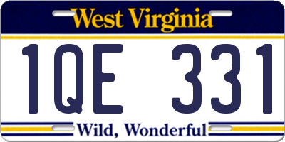 WV license plate 1QE331