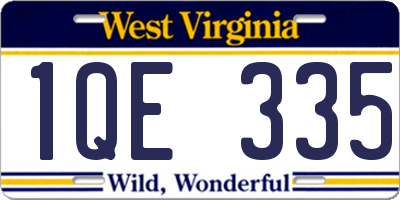 WV license plate 1QE335