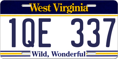 WV license plate 1QE337