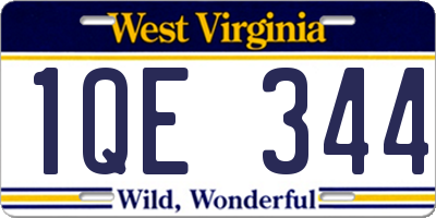 WV license plate 1QE344