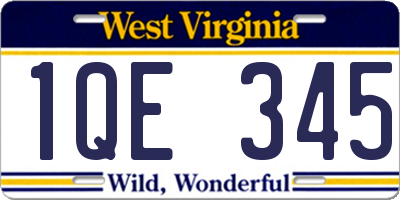 WV license plate 1QE345