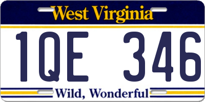 WV license plate 1QE346