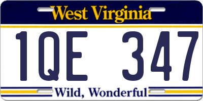 WV license plate 1QE347