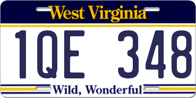 WV license plate 1QE348