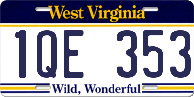 WV license plate 1QE353