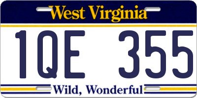 WV license plate 1QE355