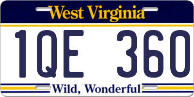 WV license plate 1QE360