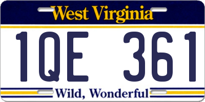 WV license plate 1QE361