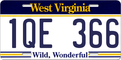 WV license plate 1QE366