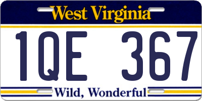 WV license plate 1QE367