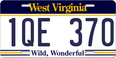 WV license plate 1QE370