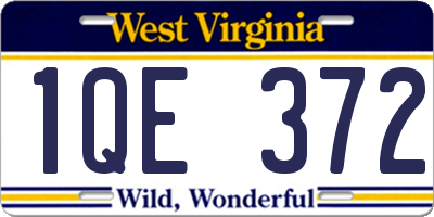 WV license plate 1QE372