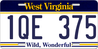 WV license plate 1QE375