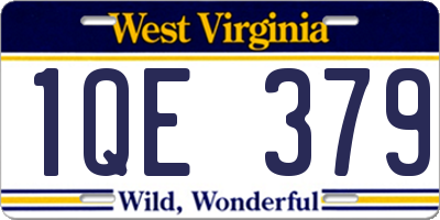 WV license plate 1QE379