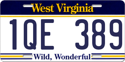 WV license plate 1QE389