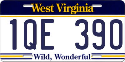 WV license plate 1QE390