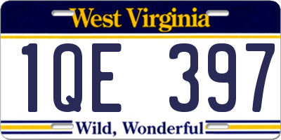WV license plate 1QE397