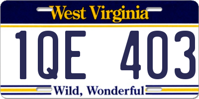 WV license plate 1QE403
