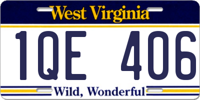 WV license plate 1QE406