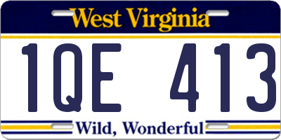 WV license plate 1QE413