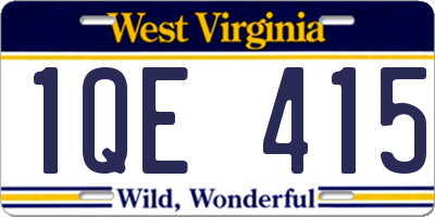 WV license plate 1QE415