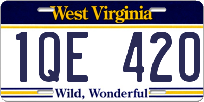 WV license plate 1QE420