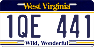 WV license plate 1QE441