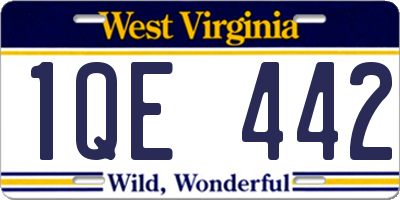 WV license plate 1QE442