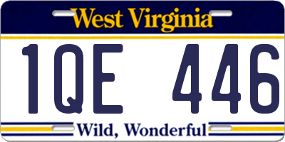 WV license plate 1QE446