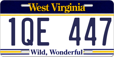 WV license plate 1QE447