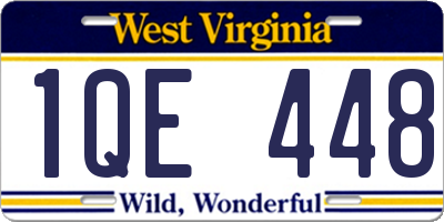 WV license plate 1QE448