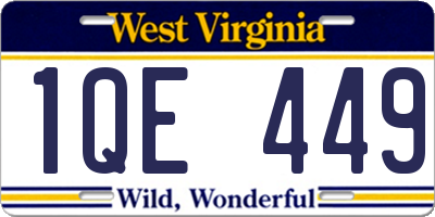 WV license plate 1QE449