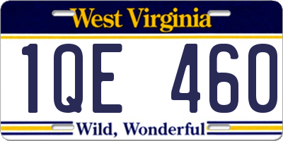 WV license plate 1QE460