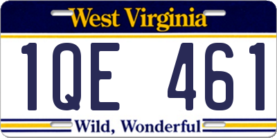 WV license plate 1QE461