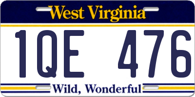 WV license plate 1QE476