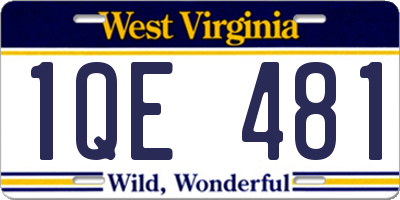 WV license plate 1QE481