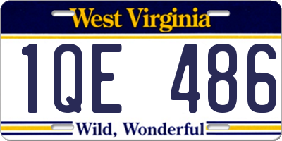 WV license plate 1QE486