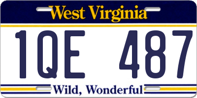 WV license plate 1QE487
