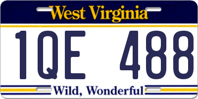 WV license plate 1QE488