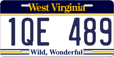 WV license plate 1QE489